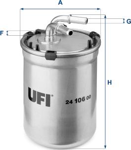 UFI 24.106.00 - Degvielas filtrs www.autospares.lv