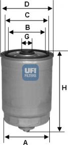 UFI 24.350.01 - Degvielas filtrs www.autospares.lv