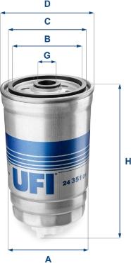 UFI 24.351.01 - Fuel filter www.autospares.lv