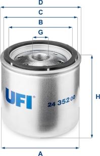 UFI 24.352.00 - Degvielas filtrs www.autospares.lv