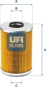 UFI 25.539.00 - Eļļas filtrs www.autospares.lv