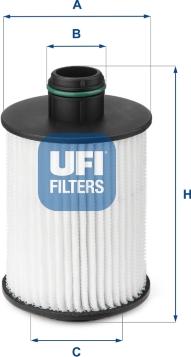 UFI 25.093.00 - Eļļas filtrs www.autospares.lv