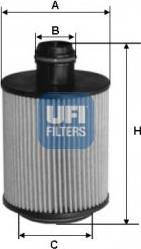 UFI 25.055.00 - Eļļas filtrs www.autospares.lv