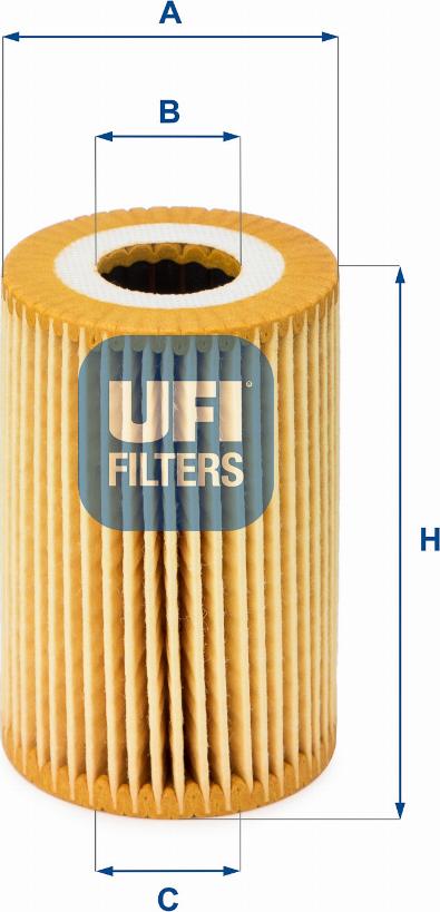 UFI 25.014.00 - Eļļas filtrs www.autospares.lv