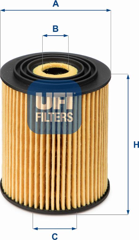 UFI 25.034.00 - Eļļas filtrs www.autospares.lv