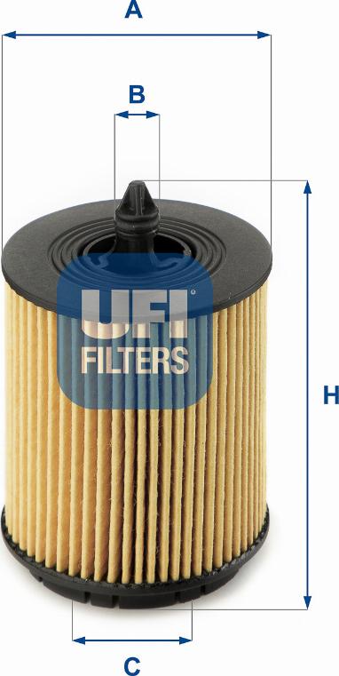 UFI 25.024.00 - Eļļas filtrs www.autospares.lv