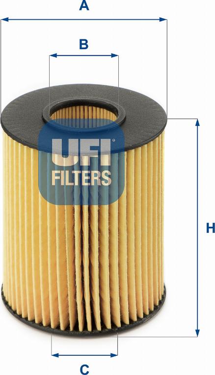 UFI 25.077.00 - Eļļas filtrs www.autospares.lv