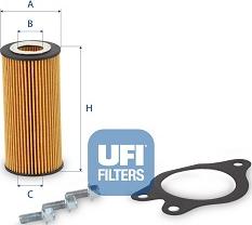 UFI 25.265.00 - Eļļas filtrs www.autospares.lv