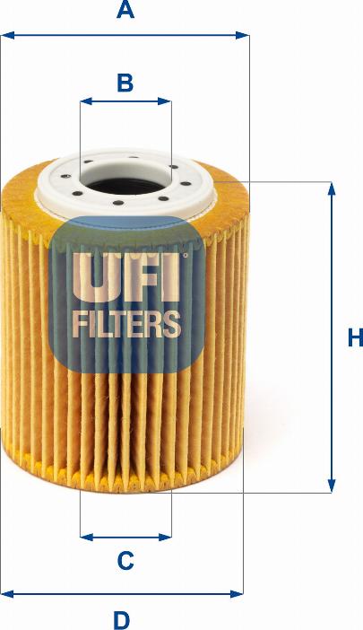 UFI 25.216.00 - Eļļas filtrs www.autospares.lv