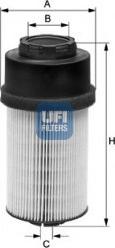 UFI 26.009.00 - Degvielas filtrs www.autospares.lv