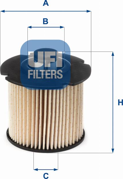 UFI 26.104.00 - Degvielas filtrs www.autospares.lv