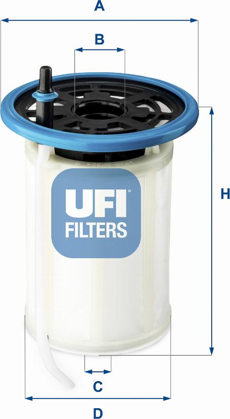 UFI 26.H2O.00 - Degvielas filtrs autospares.lv