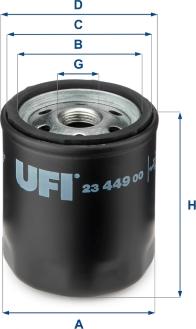 UFI 23.449.00 - Eļļas filtrs www.autospares.lv