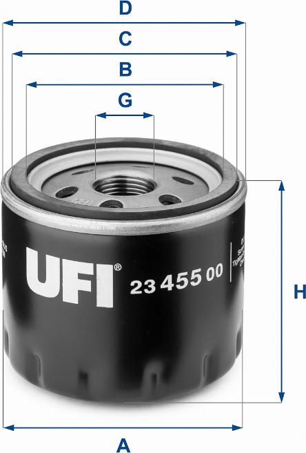 UFI 23.455.00 - Oil Filter www.autospares.lv