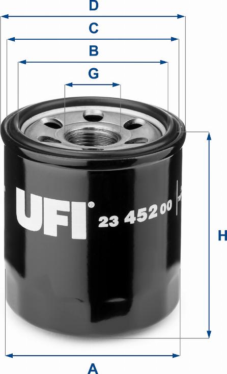 UFI 23.452.00 - Eļļas filtrs autospares.lv