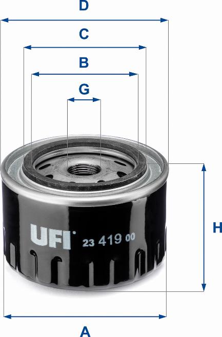 UFI 23.419.00 - Eļļas filtrs www.autospares.lv