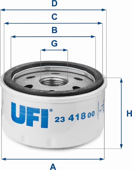 UFI 23.418.00 - Eļļas filtrs www.autospares.lv