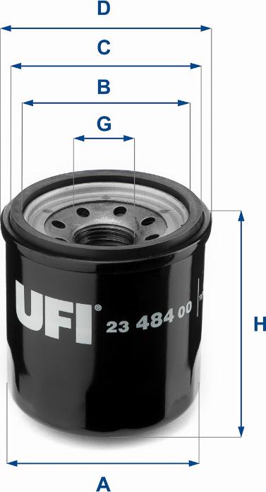 UFI 23.484.00 - Oil Filter www.autospares.lv