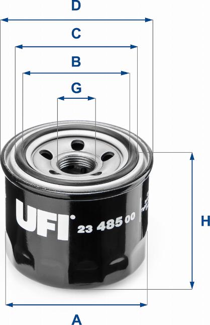 UFI 23.485.00 - Oil Filter www.autospares.lv