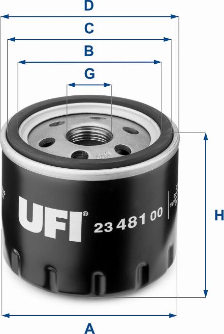 UFI 23.481.00 - Oil Filter www.autospares.lv