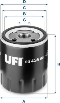 UFI 23.439.00 - Eļļas filtrs autospares.lv