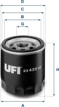 UFI 23.435.00 - Eļļas filtrs autospares.lv