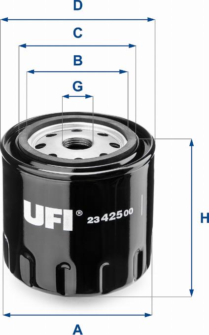 UFI 23.425.00 - Oil Filter www.autospares.lv