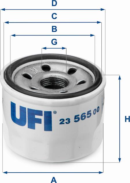 UFI 23.565.00 - Eļļas filtrs www.autospares.lv