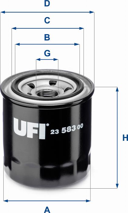 UFI 23.583.00 - Oil Filter www.autospares.lv