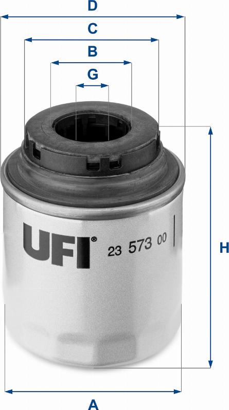 UFI 23.573.00 - Eļļas filtrs www.autospares.lv