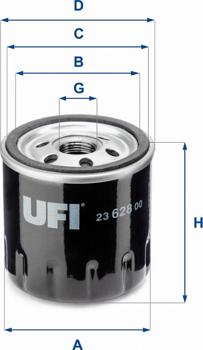 UFI 23.628.00 - Oil Filter www.autospares.lv