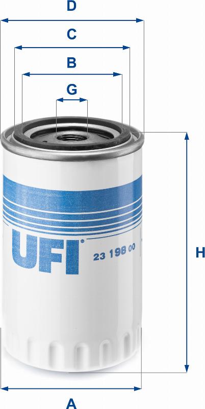 UFI 23.198.00 - Oil Filter www.autospares.lv