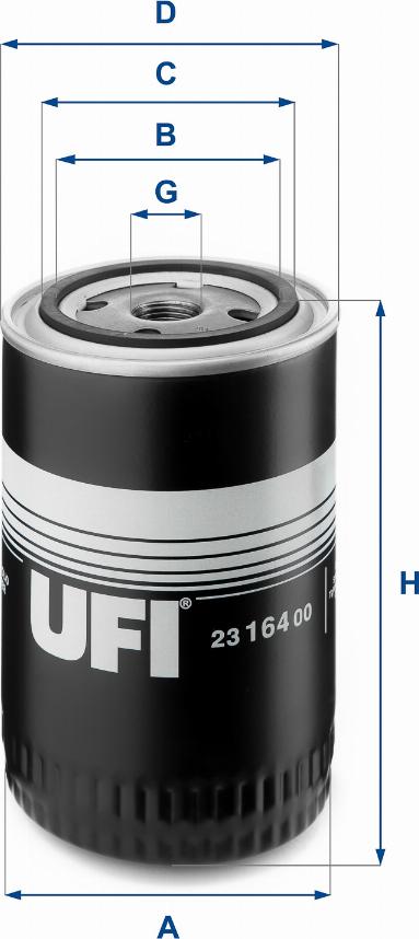 UFI 23.164.00 - Eļļas filtrs autospares.lv