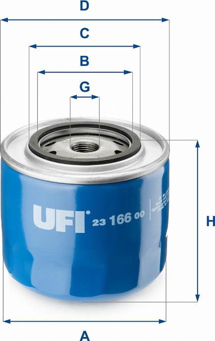 UFI 23.166.00 - Oil Filter www.autospares.lv