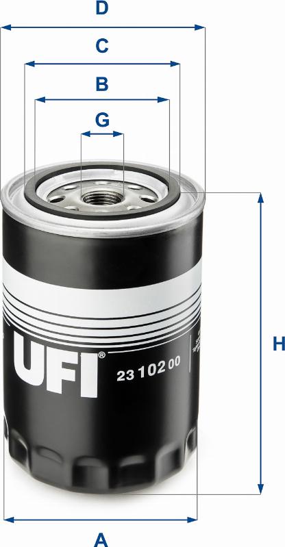 UFI 23.102.00 - Oil Filter www.autospares.lv