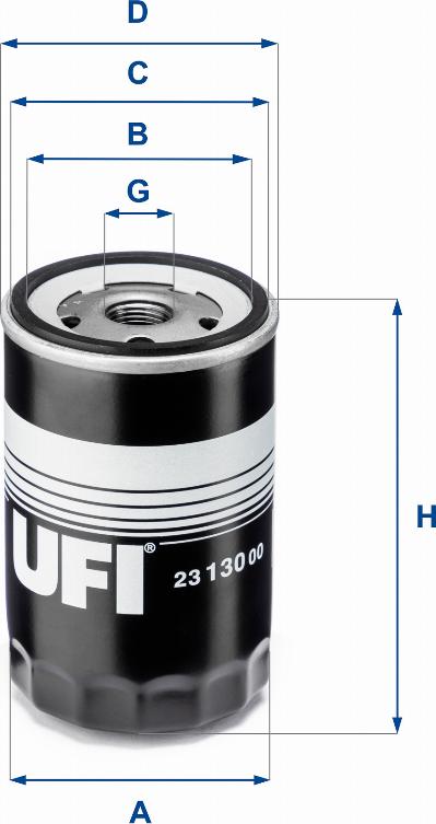 UFI 23.130.00 - Eļļas filtrs autospares.lv