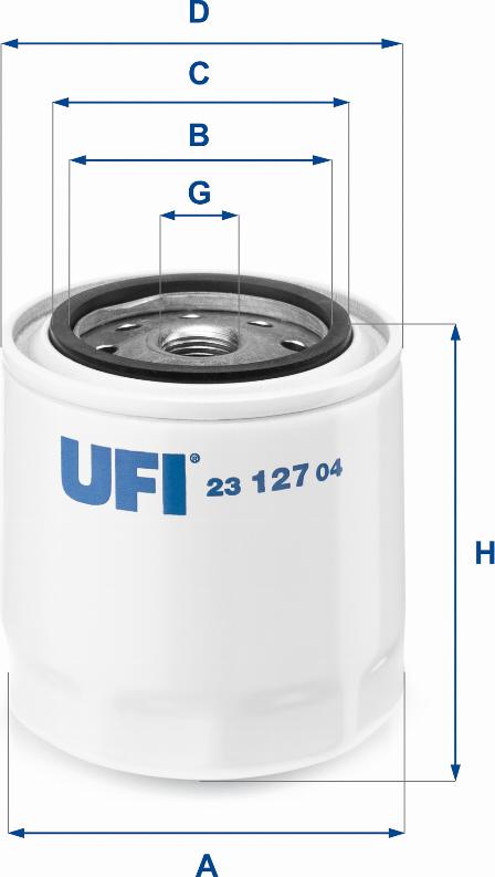 UFI 23.127.04 - Eļļas filtrs autospares.lv