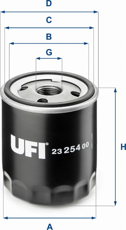 UFI 23.254.00 - Eļļas filtrs autospares.lv