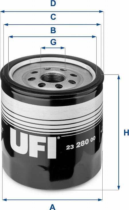 UFI 23.280.00 - Oil Filter www.autospares.lv