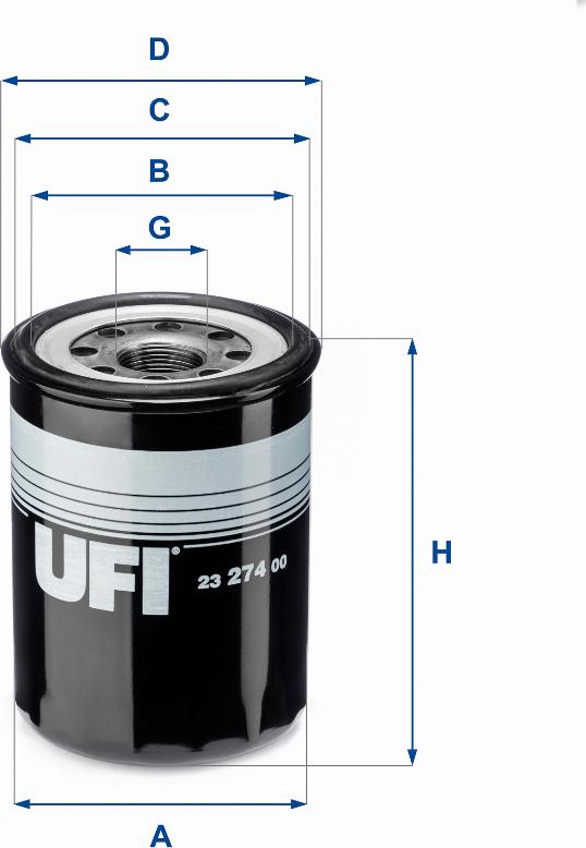 UFI 23.274.00 - Eļļas filtrs www.autospares.lv