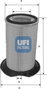 UFI 27.614.00 - Gaisa filtrs www.autospares.lv