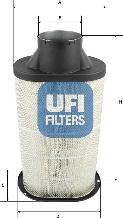 UFI 27.E18.00 - Gaisa filtrs www.autospares.lv