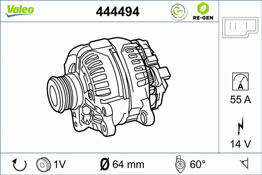 Valeo 444494 - Ģenerators www.autospares.lv