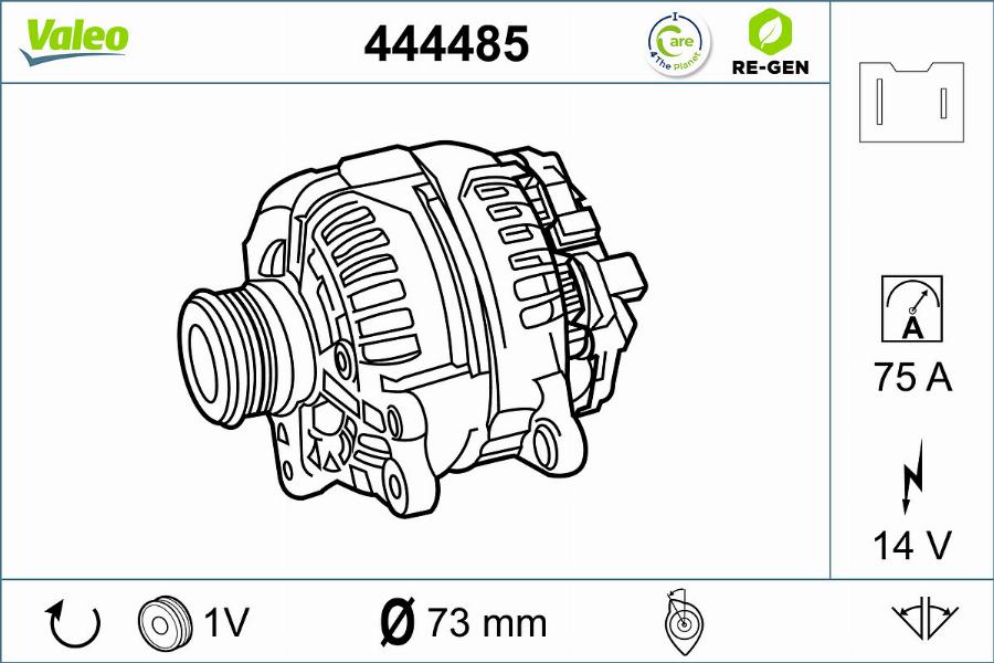 Valeo 444485 - Ģenerators autospares.lv