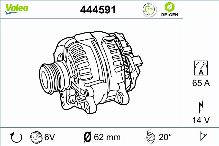 Valeo 444591 - Ģenerators www.autospares.lv