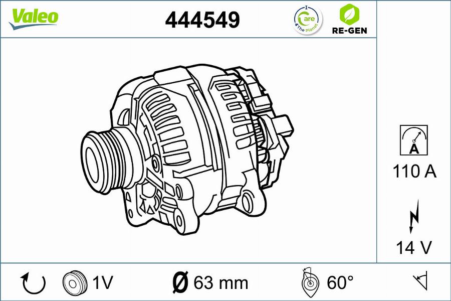 Valeo 444549 - Ģenerators www.autospares.lv