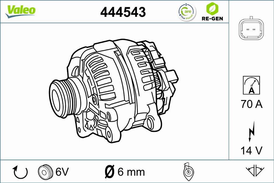 Valeo 444543 - Ģenerators www.autospares.lv