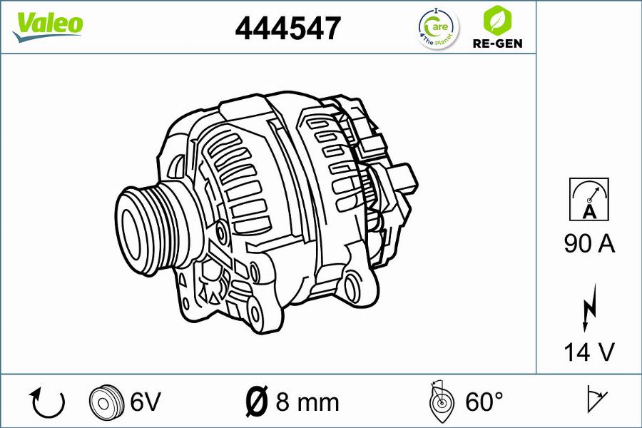 Valeo 444547 - Ģenerators autospares.lv