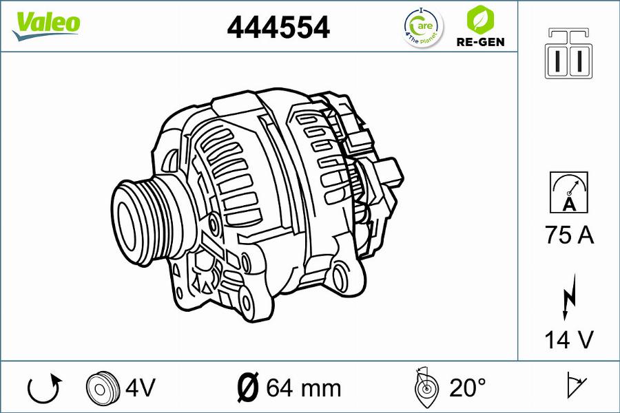 Valeo 444554 - Ģenerators autospares.lv