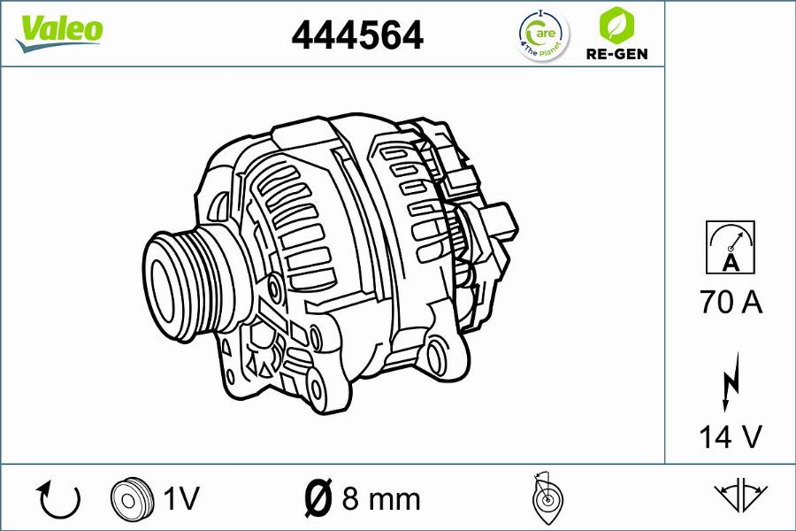 Valeo 444564 - Ģenerators www.autospares.lv